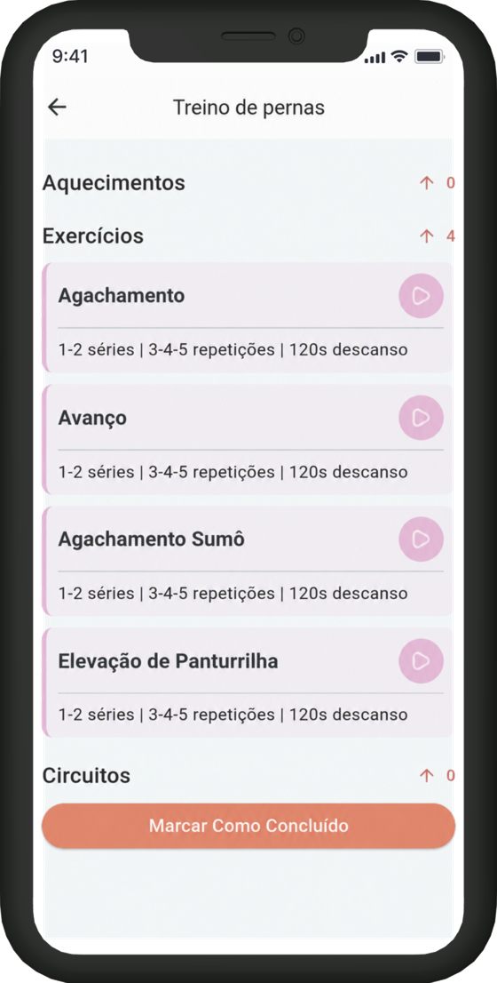 Aquecimento, exercícios e circuitos, na ordem certa