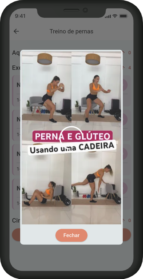 Vídeo e orientação técnica em todo exercício