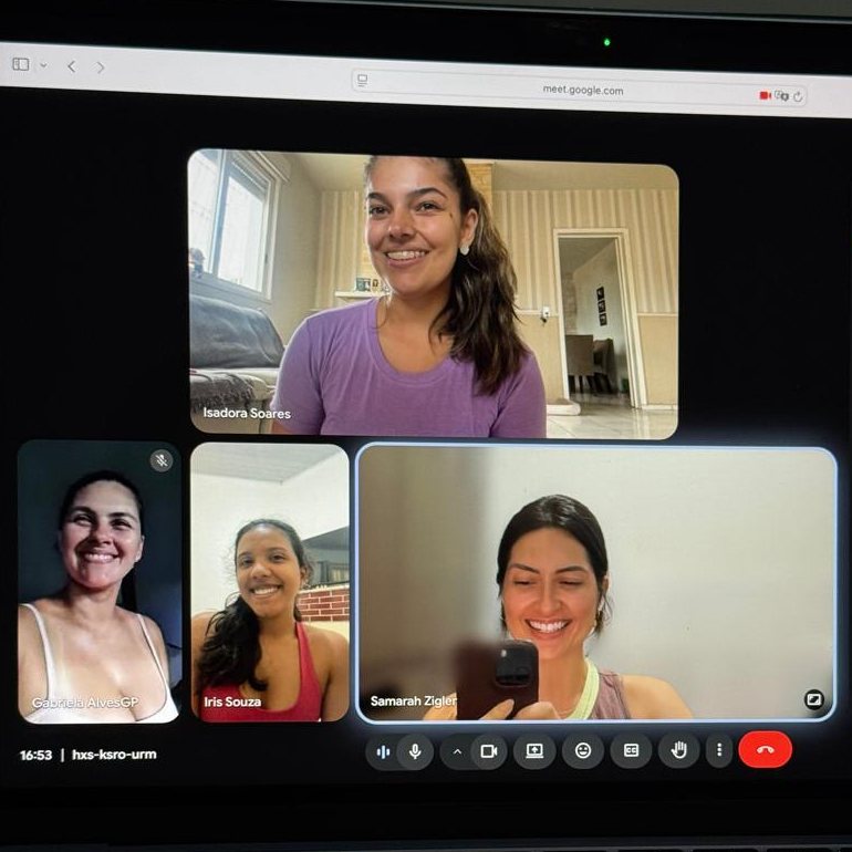 Samarah Zigler em encontro online com alunas